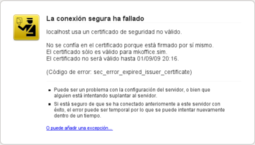 Advertencia SSL